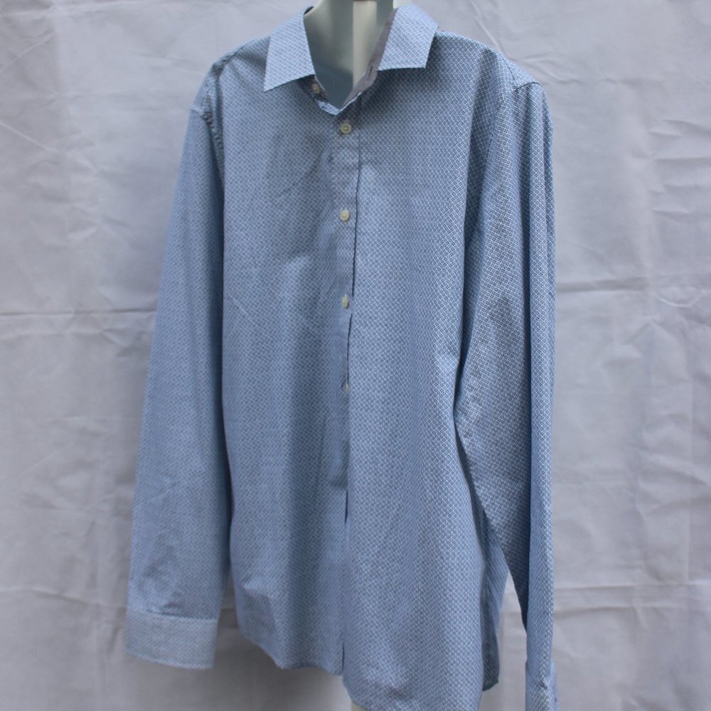 Michael Kors Men’s Classic Fit Long Sleeve Button Up Patterned Shirt Large - Picture 5 of 15